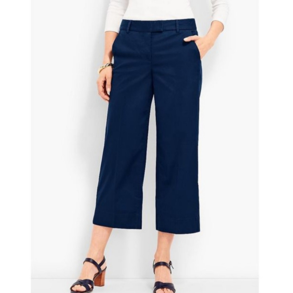 Talbots The Deck Pant in Navy 12P Cropped Casual Nautical Cruise Beach